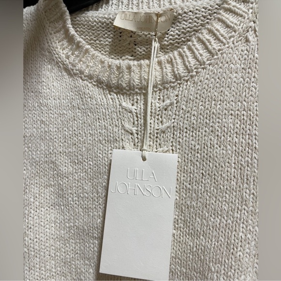 NWT Ulla Johnson Edda Elegant Sleeveless Knit Peplum Silk & Cotton Top Ivory - Picture 15 of 16